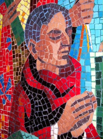 Washington National Cathedral architect, Philip Hubert Frohman, depicted in the Ascension mosaic in Resurrection Chapel.
