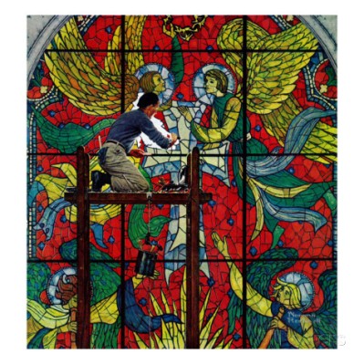 Stained Glass Window by Norman Rockwell