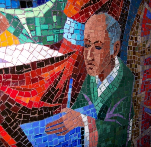 Rowan LeCompte depicted in the Ascension mosaic in Washington National Cathedral's Resurrection Chapel